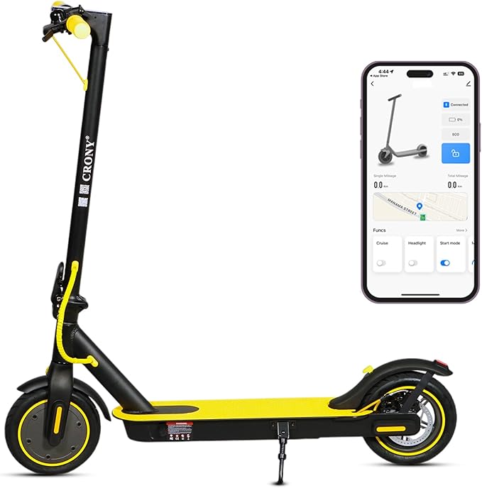 CRONY M365 Foldable Electric Scooter, Lightweight Commuter Scooter for Adults Kids, 250W Motor, Smart App Control, 25-45KM/H Max Speed, 10-25KM Range