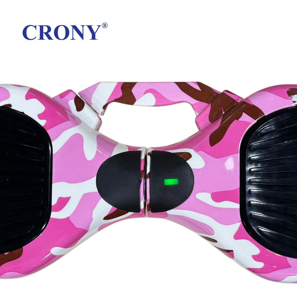 CRONY D1+ Pink Smart Self-Balancing Hoverboard 250W Bluetooth Speaker, LED Lights, ABS Body, 12KM/H Speed, 15KM Range, Electric Hoverboard for Kids & Adults