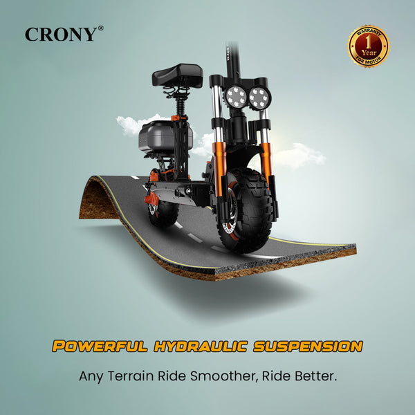 CRONY M5 Pro Electric Scooter for Adults Kids 1500W High-Speed E-Scooter with Bluetooth Speaker App Connectivity IPX4 Waterproof 120KG Max Load