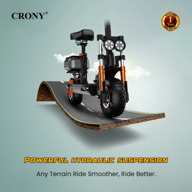 CRONY M5 Pro Electric Scooter for Adults Kids 1500W High-Speed E-Scooter with Bluetooth Speaker App Connectivity IPX4 Waterproof 120KG Max Load