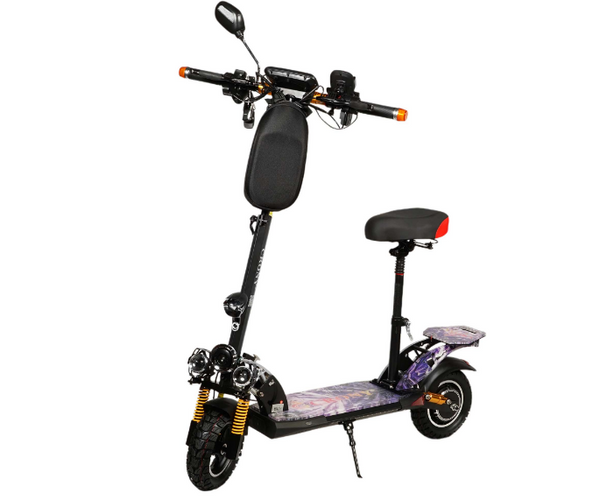 CRONY V10+ LED 1500W Electric Scooter 48V 48KMH Range Front Rear Suspension Disc Brakes Aluminum Alloy Frame App Connectivity Full color LED footpad &amp base light