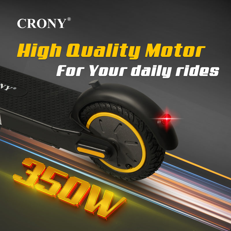Crony XM Max Electric Scooter delivers a smooth and reliable ride with its 350 W motor and long-lasting 36 V / 15.6 Ah battery, offering a top speed of 30 km/h and a range of up to 45 km per charge