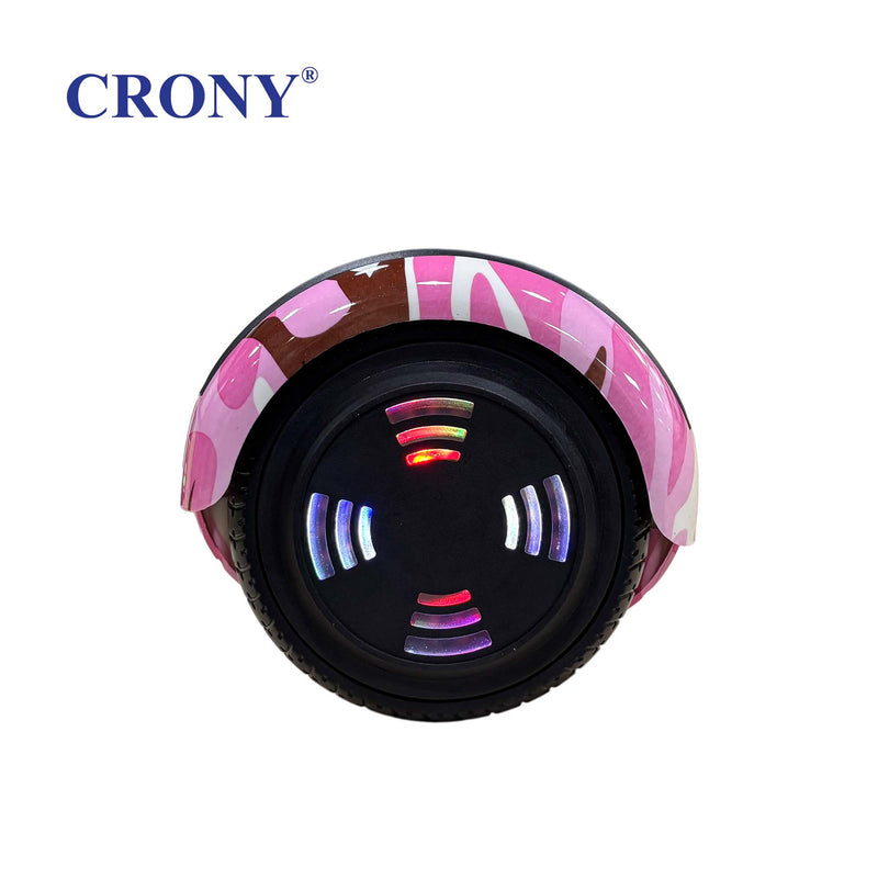 CRONY D1+ Pink Smart Self-Balancing Hoverboard 250W Bluetooth Speaker, LED Lights, ABS Body, 12KM/H Speed, 15KM Range, Electric Hoverboard for Kids & Adults