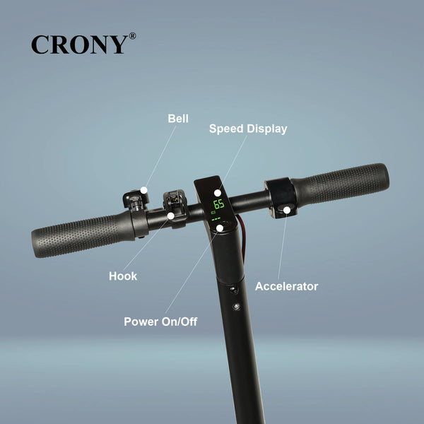 CRONY M365 Foldable Electric Scooter with Front Suspension & Durable Honeycomb Tires, 7-Colors LED Deck Lights, Lightweight Commuter Scooter with for Adults & Kids, Smart App Control