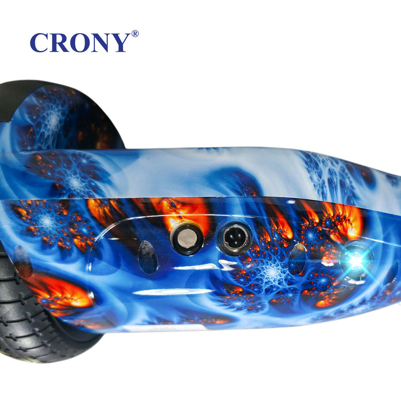 CRONY D1+ Blue Smart Self-Balancing Hoverboard 250W Bluetooth Speaker, LED Lights, ABS Body, 12KM/H Speed, 15KM Range, Electric Hoverboard for Kids & Adults