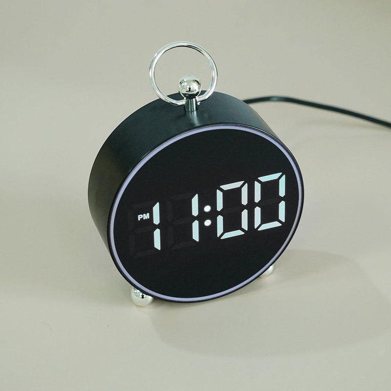 CRONY 8025 Electronic Clock Date Temperature Display Alarm Clocks With Atmosphere Light Voice-activated LED Digital Table Clock