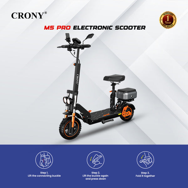 CRONY M5 Pro Electric Scooter for Adults Kids 1500W High-Speed E-Scooter with Bluetooth Speaker App Connectivity IPX4 Waterproof 120KG Max Load