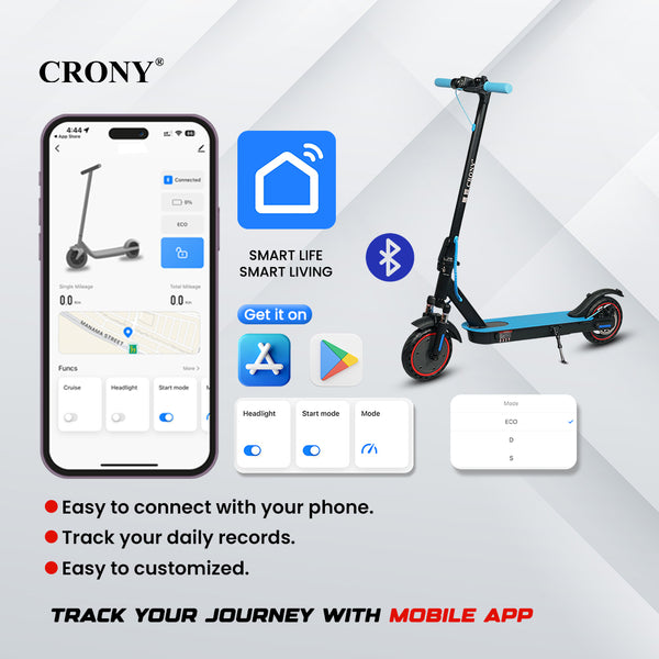 CRONY XM M365 blue  with Suspension and APP E-Scooter Max speed 45 KM/H Electric Scooter Aluminium Alloy Folded 8.5 Inch tires