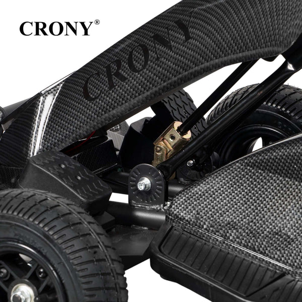 CRONY K9 Carbon Fiber Go-Kart – 250W Motor, 36V Battery, 20 KM/H Top Speed, 20 KM Range, Lightweight Carbon Fiber Frame, Front & Rear Hand Brakes, Seat Belt, LED Light Wheels, Forward & Reverse Switch | Safe & Fun Electric Go-Kart for Kids