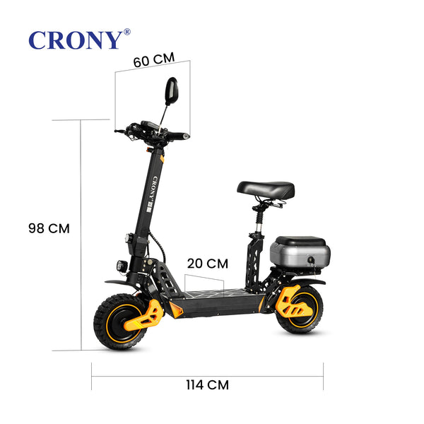 CRONY M4 Max Dual Drive Electric Scooter 1200Wx2 Motors 48V/20AH Battery 35-50KM Range Disc Brakes Front/Rear Suspension
