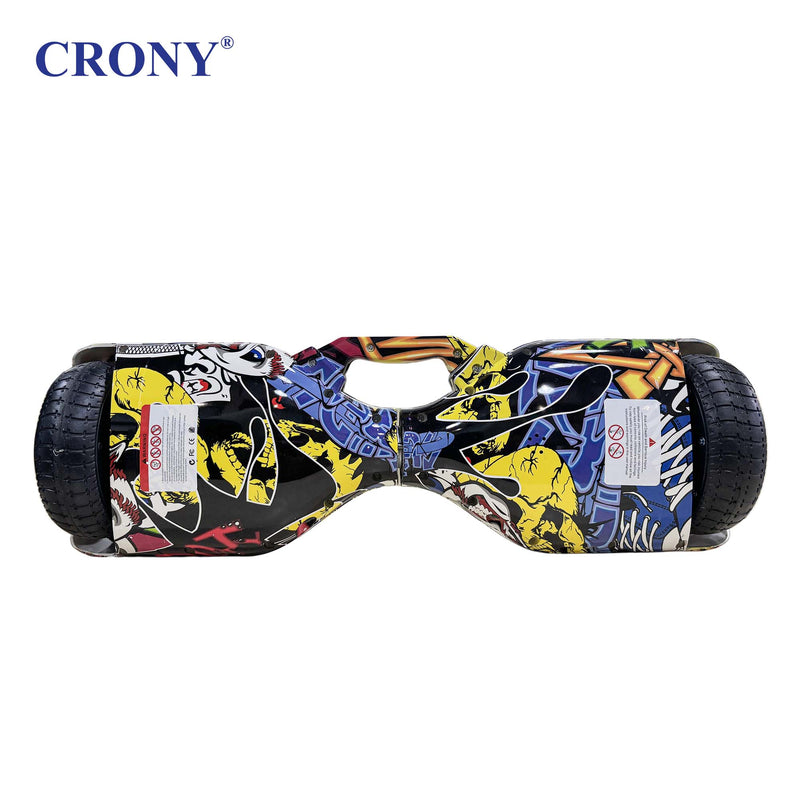 CRONY D1+ Yellow Smart Self-Balancing Hoverboard 250W Bluetooth Speaker, LED Lights, ABS Body, 12KM/H Speed, 15KM Range, Electric Hoverboard for Kids & Adults