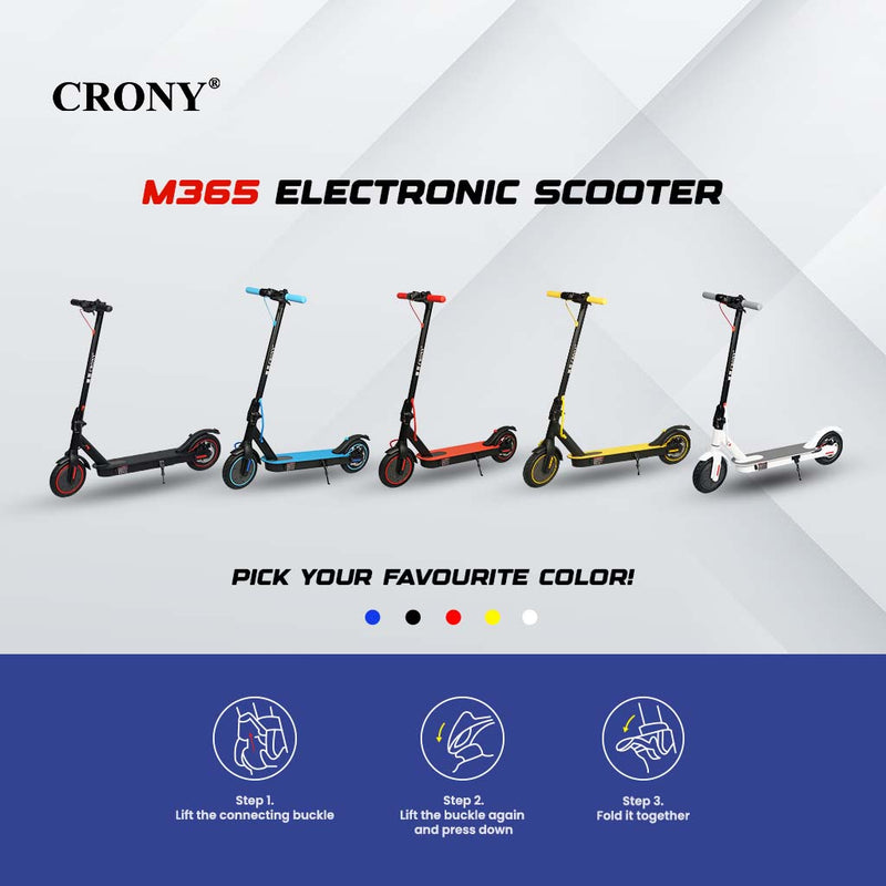 CRONY M365 Foldable Electric Scooter, Lightweight Commuter Scooter for Adults Kids, 250W Motor, Smart App Control, 25-45KM/H Max Speed, 10-25KM Range