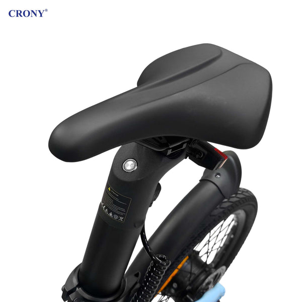 CRONY A20 Electric Bike, 350W Motor, 25–30 km/h Top Speed, 36V 9.6Ah Battery, 35–50 km Pure Electric Range, 80–100 km Assisted Range, 20-Inch Tires, Torque Sensor, Carbon Belt Drive, 2.4" IPS Color Display, Smart App, Foldable E-Bike