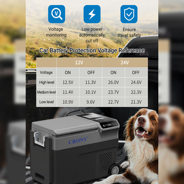 CRONY B35IM Ice Maker refrigerator with wheels Lever 38L Portable Ice Maker &amp Freezer Home &amp Car Use -20°C 7 Bullet Ice LED Control Wheels