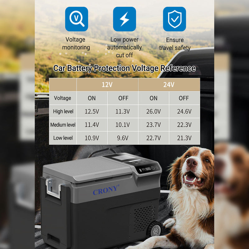 CRONY B35IM Ice Maker refrigerator with wheels Lever 38L Portable Ice Maker &amp Freezer Home &amp Car Use -20°C 7 Bullet Ice LED Control Wheels