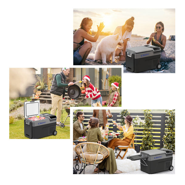 CRONY B35IM Ice Maker refrigerator with wheels Lever 38L Portable Ice Maker &amp Freezer Home &amp Car Use -20°C 7 Bullet Ice LED Control Wheels