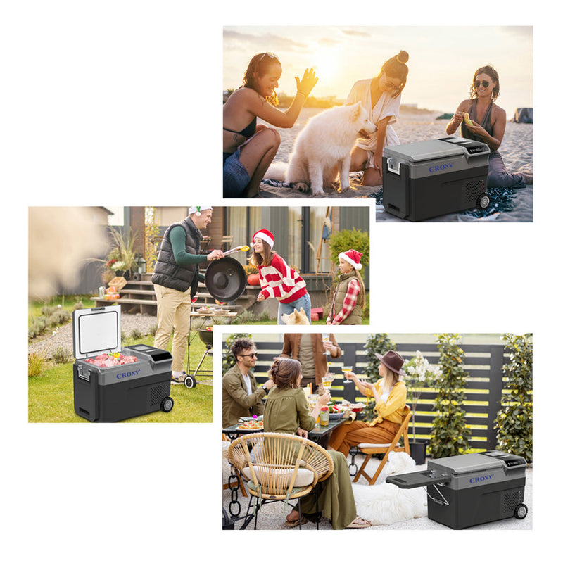 CRONY B35IM Ice Maker refrigerator with wheels Lever 38L Portable Ice Maker &amp Freezer Home &amp Car Use -20°C 7 Bullet Ice LED Control Wheels