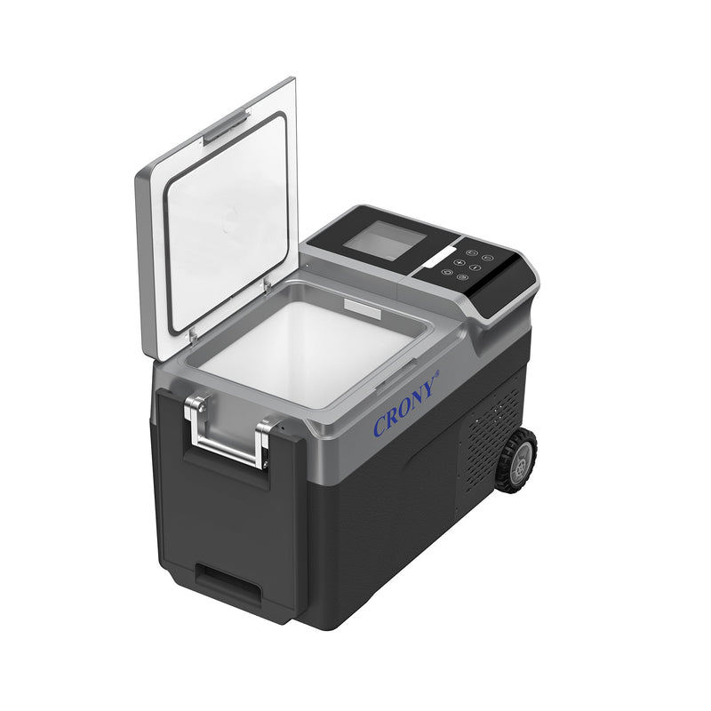 CRONY B35IM Ice Maker refrigerator with wheels Lever 38L Portable Ice Maker &amp Freezer Home &amp Car Use -20°C 7 Bullet Ice LED Control Wheels