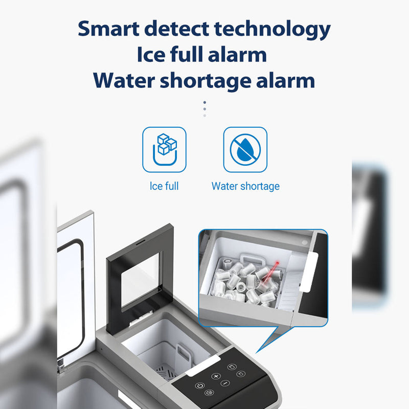 CRONY B35IM Ice Maker refrigerator with wheels Lever 38L Portable Ice Maker &amp Freezer Home &amp Car Use -20°C 7 Bullet Ice LED Control Wheels