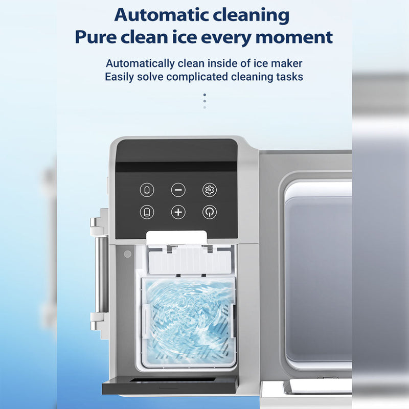 CRONY B35IM Ice Maker refrigerator with wheels Lever 38L Portable Ice Maker &amp Freezer Home &amp Car Use -20°C 7 Bullet Ice LED Control Wheels