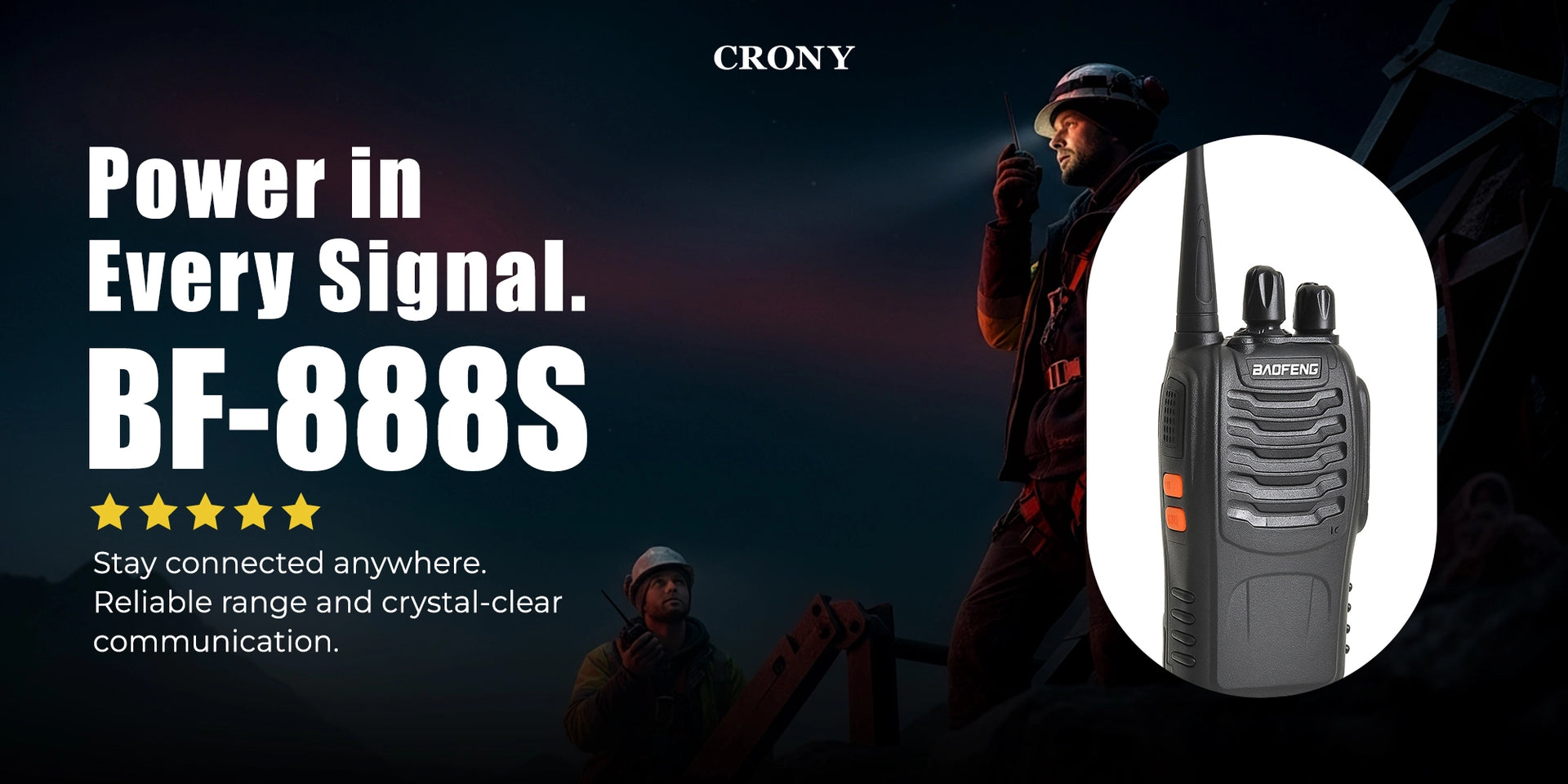 Baofeng 5W BF-888S 2PCS Walkie Talkies Two Way Radios Battery and Charger - Hero Banner 1