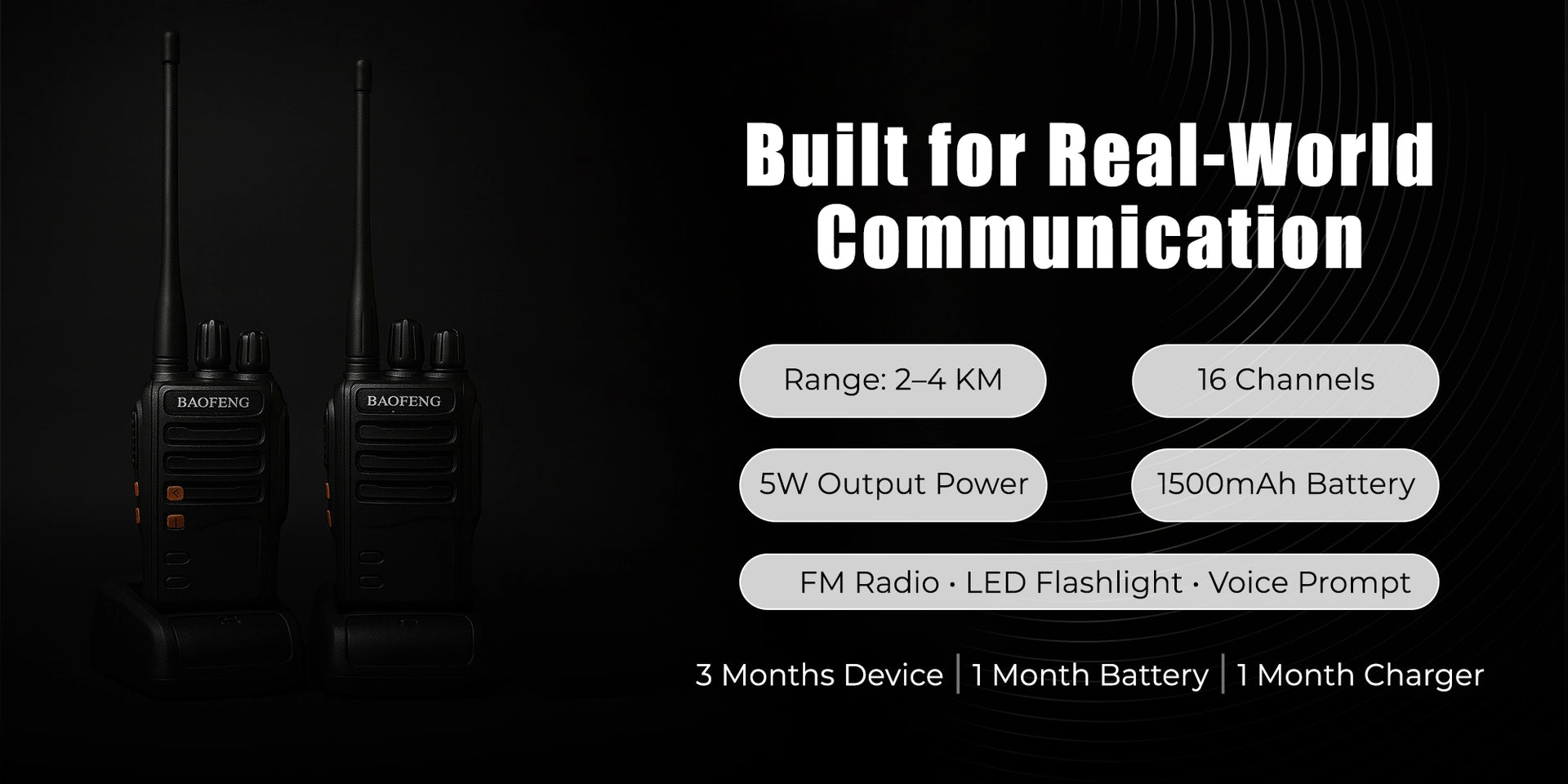 Baofeng 5W BF-888S 2PCS Walkie Talkies Two Way Radios Battery and Charger - Hero Banner 3