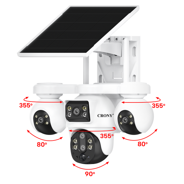 CRONY BP19DL V380 PRO 8MP 4G Solar Security Camera, 10X Zoom, 355° PTZ Outdoor CCTV Camera with 8000mAh Battery, AI Human Detection, Motion Tracking, Two-Way Audio, Night Vision, IP65 Waterproof