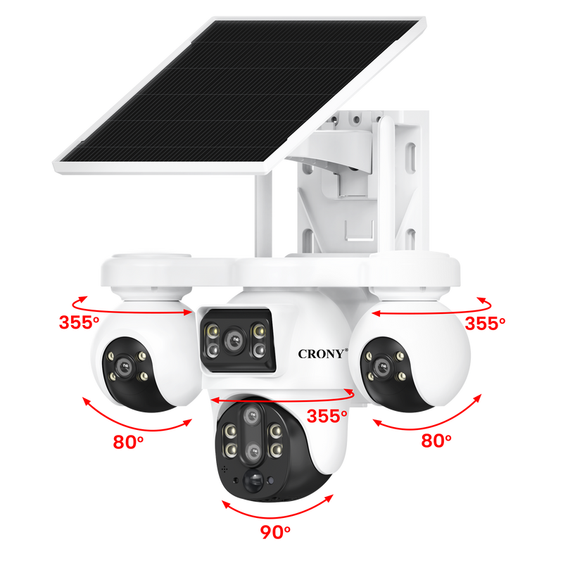 CRONY BP19DL V380 PRO 8MP 4G Solar Security Camera, 10X Zoom, 355° PTZ Outdoor CCTV Camera with 8000mAh Battery, AI Human Detection, Motion Tracking, Two-Way Audio, Night Vision, IP65 Waterproof