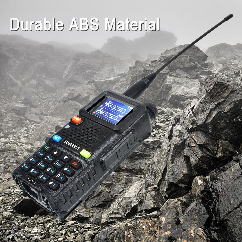 Baofeng UV-5RH 7W UHF (400-480MHz) VHF (136-174MHz) Tri-Bands 999Ch Frequency Search Weather Forecast FM Walkie Talkie
