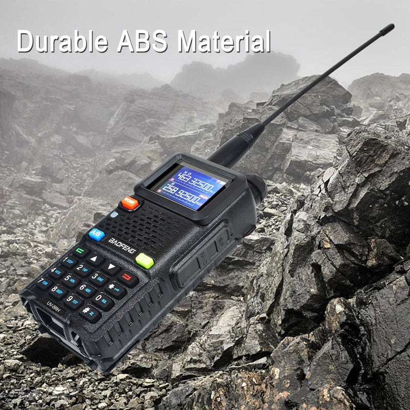 Baofeng UV-5RH 7W UHF (400-480MHz) VHF (136-174MHz) Tri-Bands 999Ch Frequency Search Weather Forecast FM Walkie Talkie
