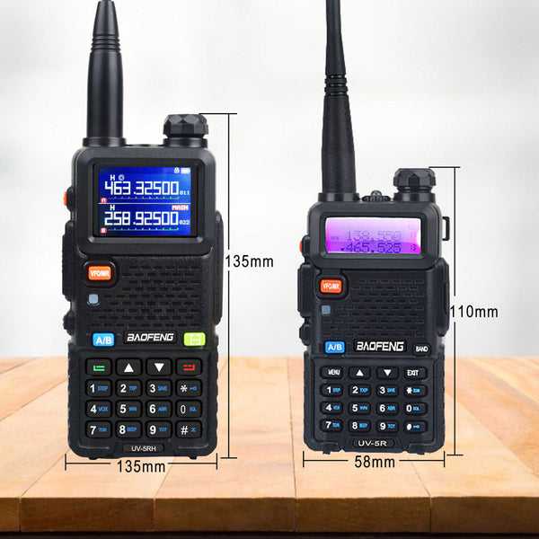 Baofeng UV-5RH 7W UHF (400-480MHz) VHF (136-174MHz) Tri-Bands 999Ch Frequency Search Weather Forecast FM Walkie Talkie