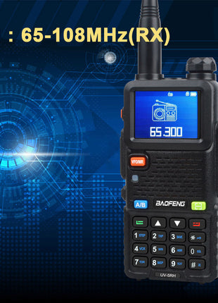 UV-5RH 7W VHF UHF 136-174MHz 220-260MHz 400-520MHz Tri-Bands 999Ch Frequency Search Weather Forecast FM Walkie Talkie