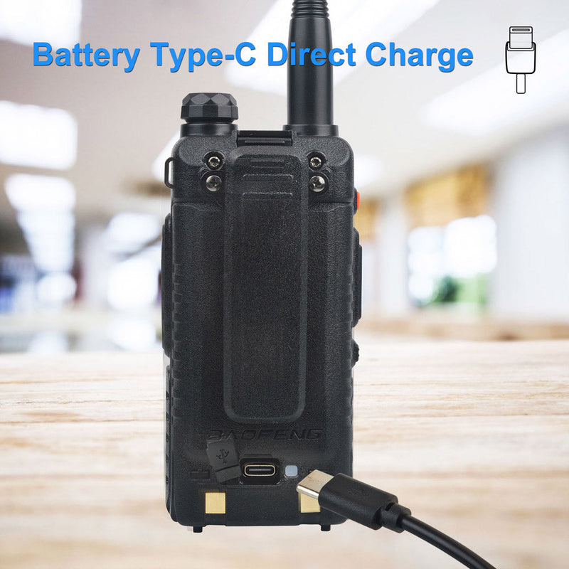 Baofeng UV-5RH 7W UHF (400-480MHz) VHF (136-174MHz) Tri-Bands 999Ch Frequency Search Weather Forecast FM Walkie Talkie