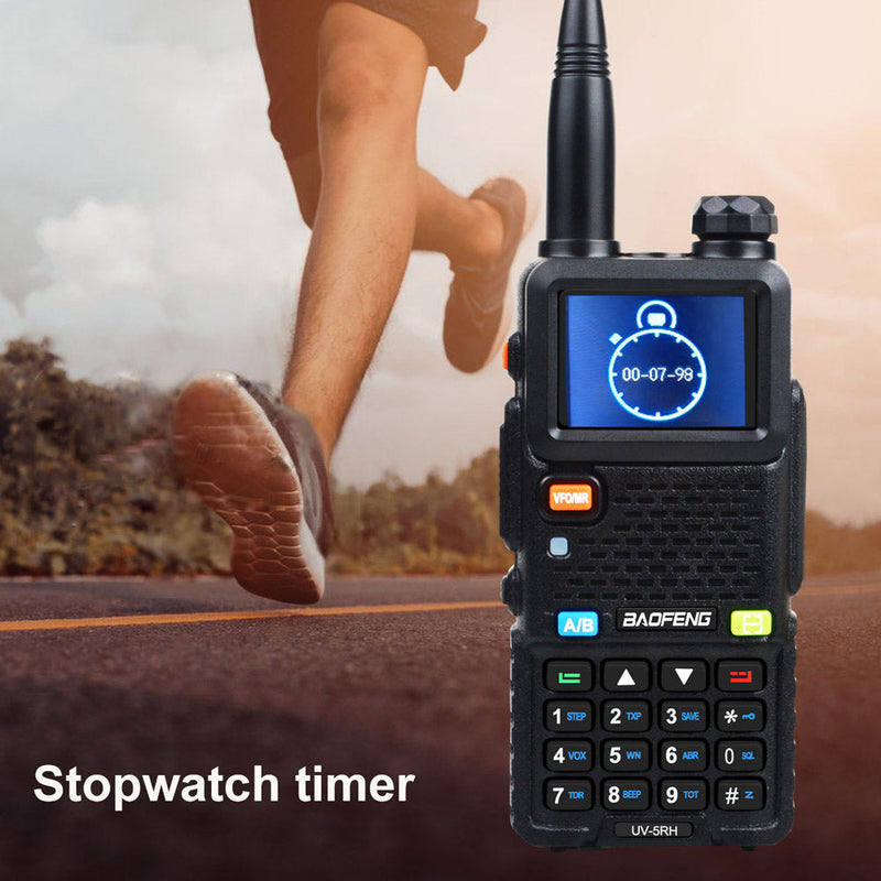 Baofeng UV-5RH 7W UHF (400-480MHz) VHF (136-174MHz) Tri-Bands 999Ch Frequency Search Weather Forecast FM Walkie Talkie