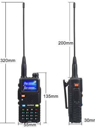 UV-5RH 7W VHF UHF 136-174MHz 220-260MHz 400-520MHz Tri-Bands 999Ch Frequency Search Weather Forecast FM Walkie Talkie