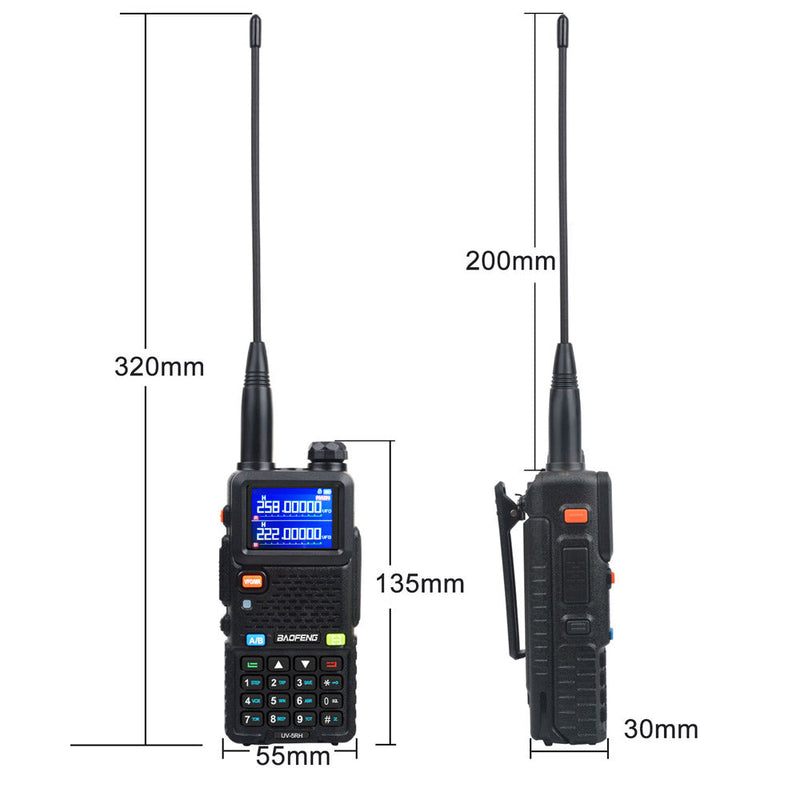 UV-5RH 7W VHF UHF 136-174MHz 220-260MHz 400-520MHz Tri-Bands 999Ch Frequency Search Weather Forecast FM Walkie Talkie