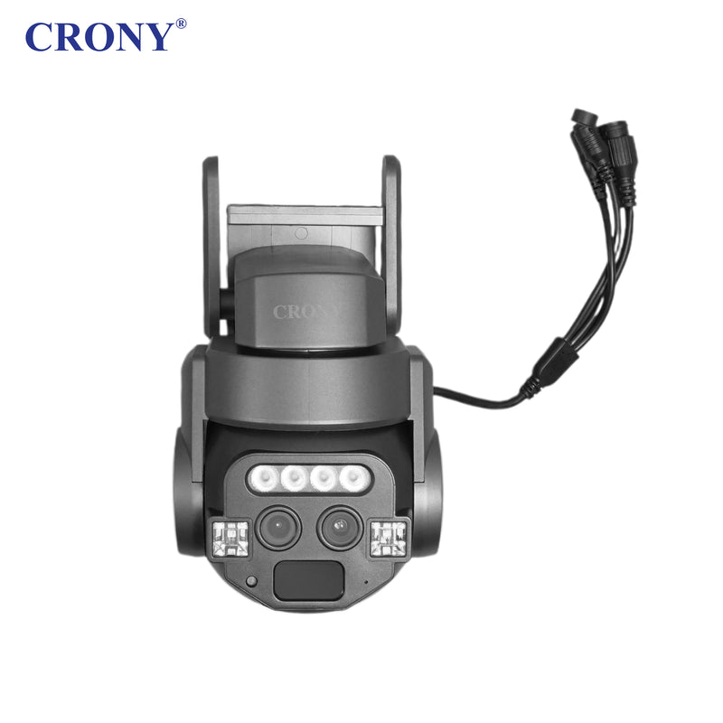 CRONY Care CamPro CM-Q820EM 6MP PTZ Wireless Security Camera, 2K Dual Lens, WiFi & Ethernet, 275° Pan 90° Tilt, Two-Way Audio, IR Night Vision, Motion & Human Detection, TF Card & Cloud Storage, Android & iOS App