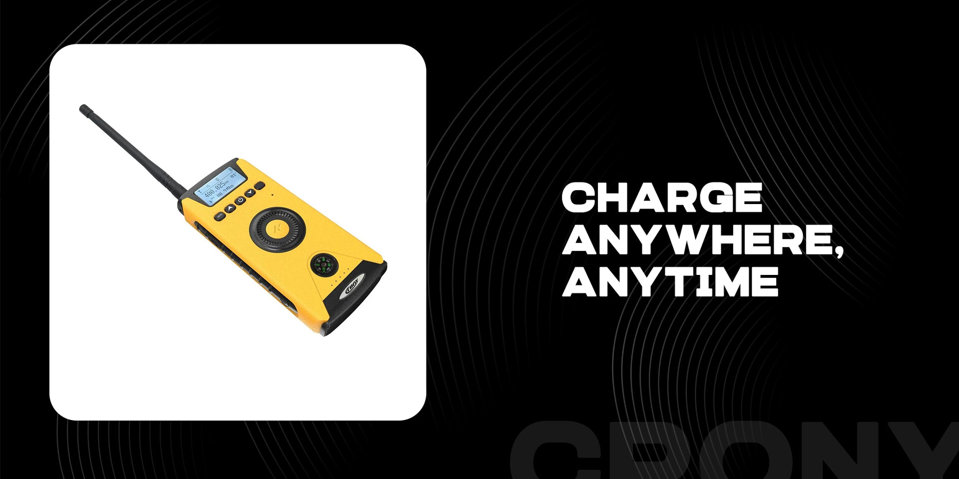 Crony 5W CY-919 Rechargeable Two-way Radios, Wireless Portable Business Walkie Talkies With solar charging, flashlight, compass - Hero Banner 1