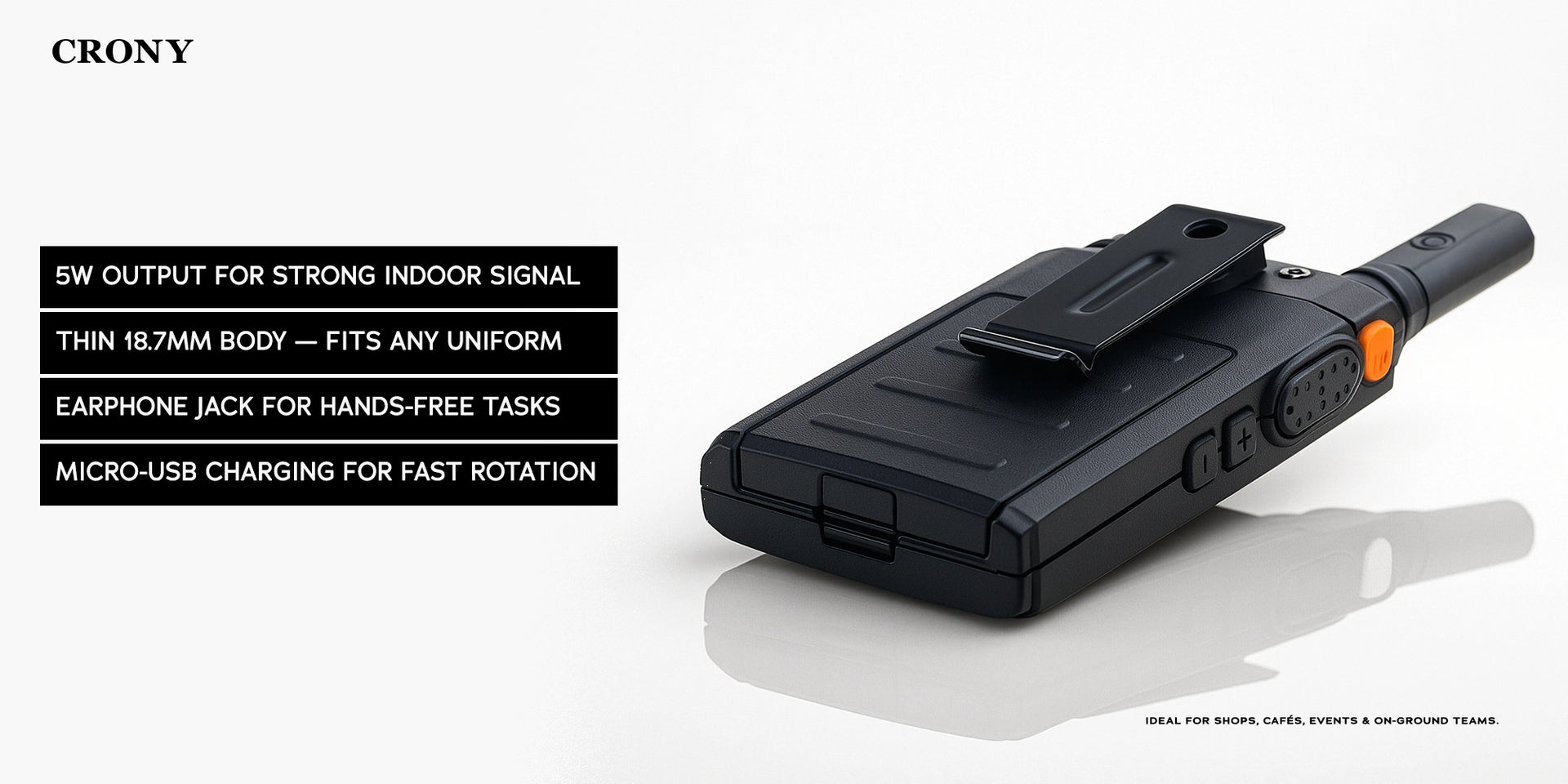 CRONY 5W CY-998 Walkie talkie T-368 Two Way Radio Professional FM 1-4 KM - Hero Banner 3