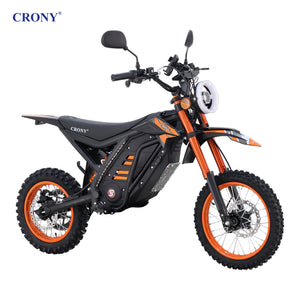 CRONY-05 E-Dirt Bike, 2500W Electric Motorcycle, Up to 72 KM/H, 48V 25Ah Detachable Battery, 45–55 KM Range, Dual Suspension, Front & Rear Disc Brakes, 14