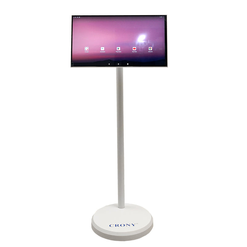 CRONY VLH D01 21.5 Inch Smart Portable TV, 1080P Touch Screen Monitor on Rolling Wheels, 8MP Camera, EDLA-Certified, 6GB RAM 128GB Storage, 4-6H Battery, Rotatable Screen with Stand, Wireless Casting