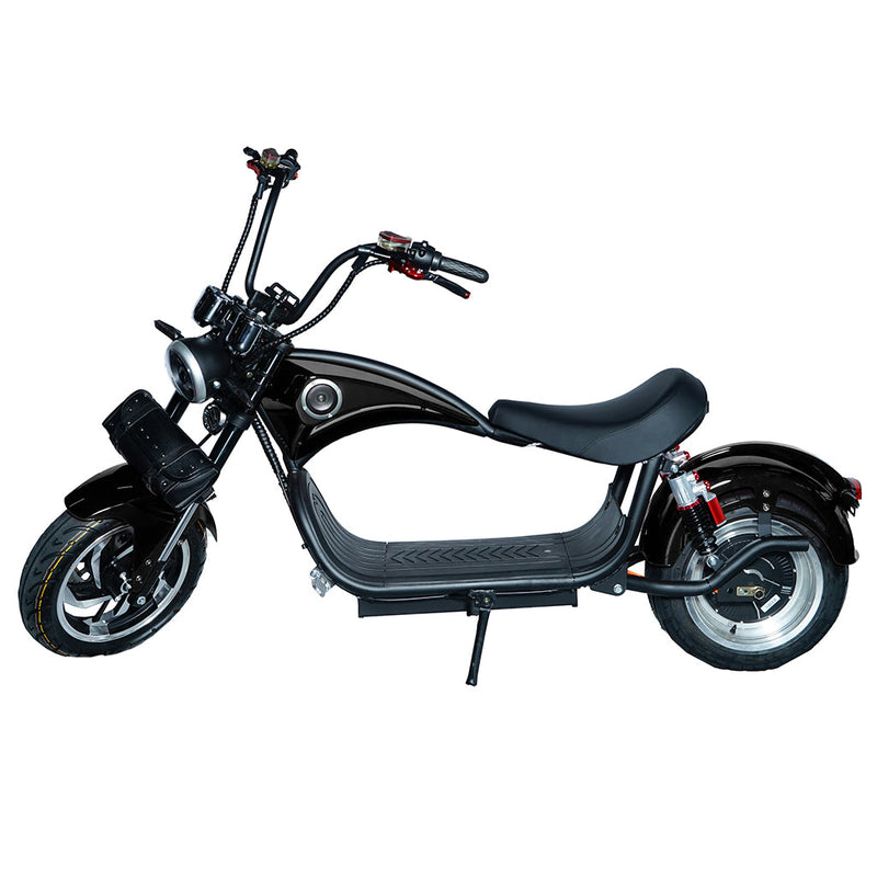 CRONY NEW X1 Harley Electrocar car With BT Speaker 65KM/H Electrocar car Citycoco Fat Tire Electric Motorcycle Black