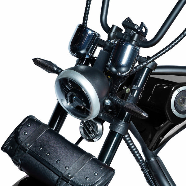 CRONY NEW X1 Harley Electrocar car With BT Speaker 65KM/H Electrocar car Citycoco Fat Tire Electric Motorcycle Black