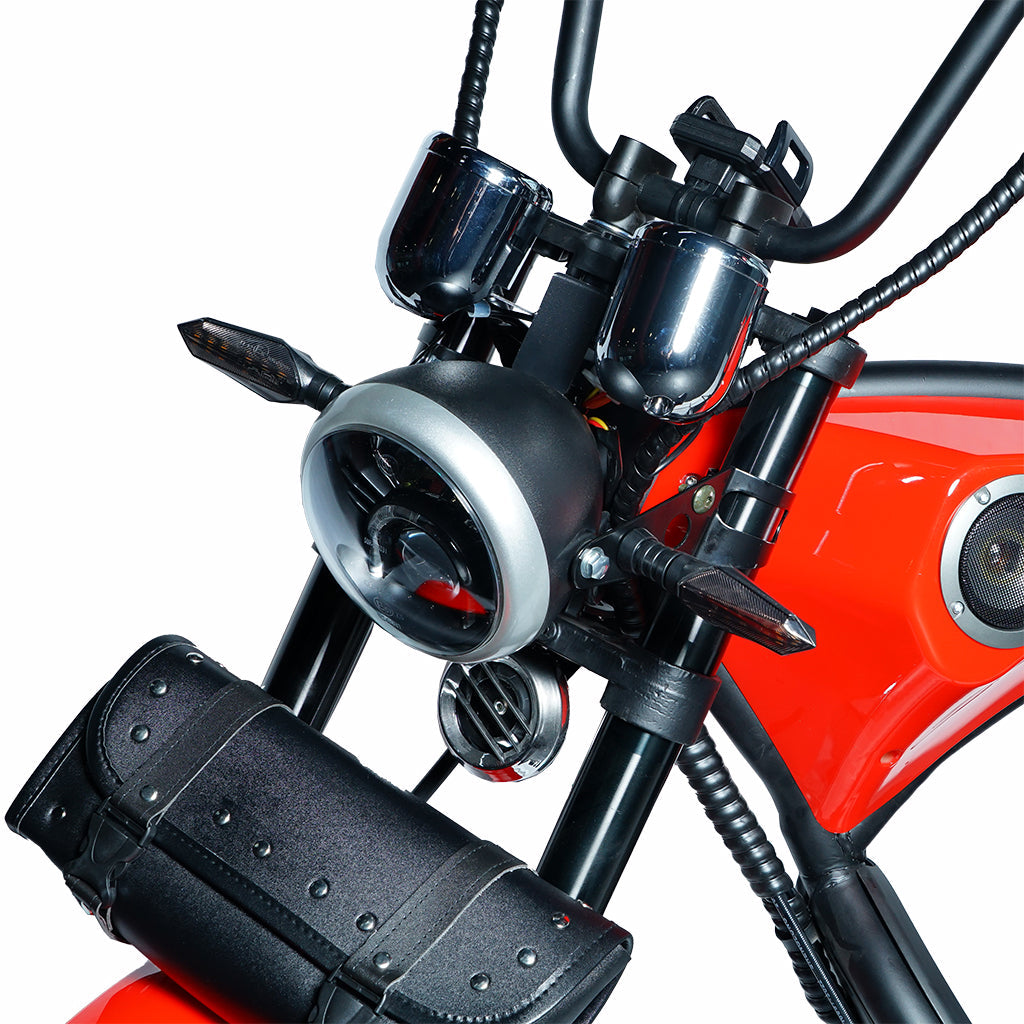 CRONY NEW X1 Harley Electrocar car With BT Speaker Electrocar car Citycoco Fat Tire Electric Motorcycle Red