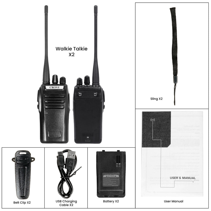 Crony 5W CY-810 Professional Walkie Talkies 2-7 KM Portable Handheld Civilian Two Way Radio Black