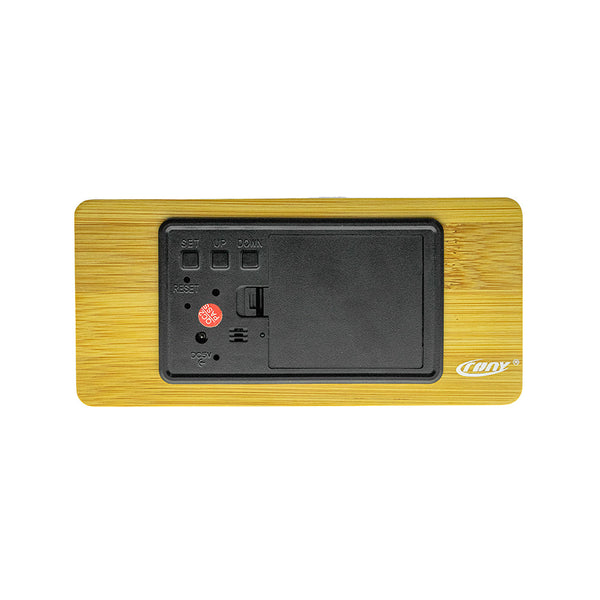 CRONY NEW1299  Clock with red light Digital LED   BT Alarm Clock With  Wireless Charging Wooden Clock