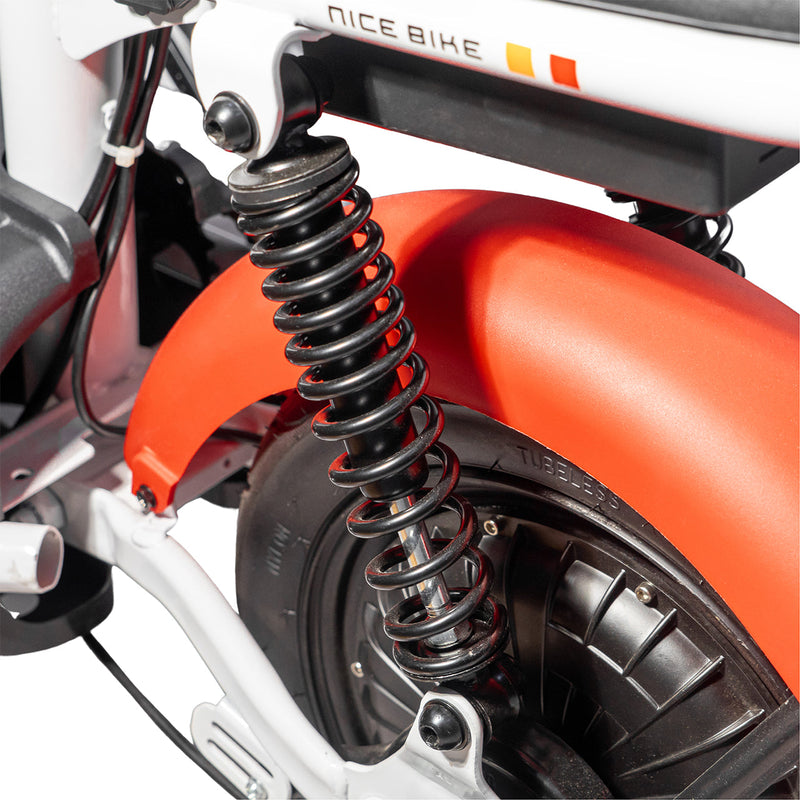 CRONY NEW T6 Electric Scooter 350W Motor 48V/12AH Battery 25-30KM Range Dual Seater Drum Brakes Front/Rear Suspension Electric Motorcycle