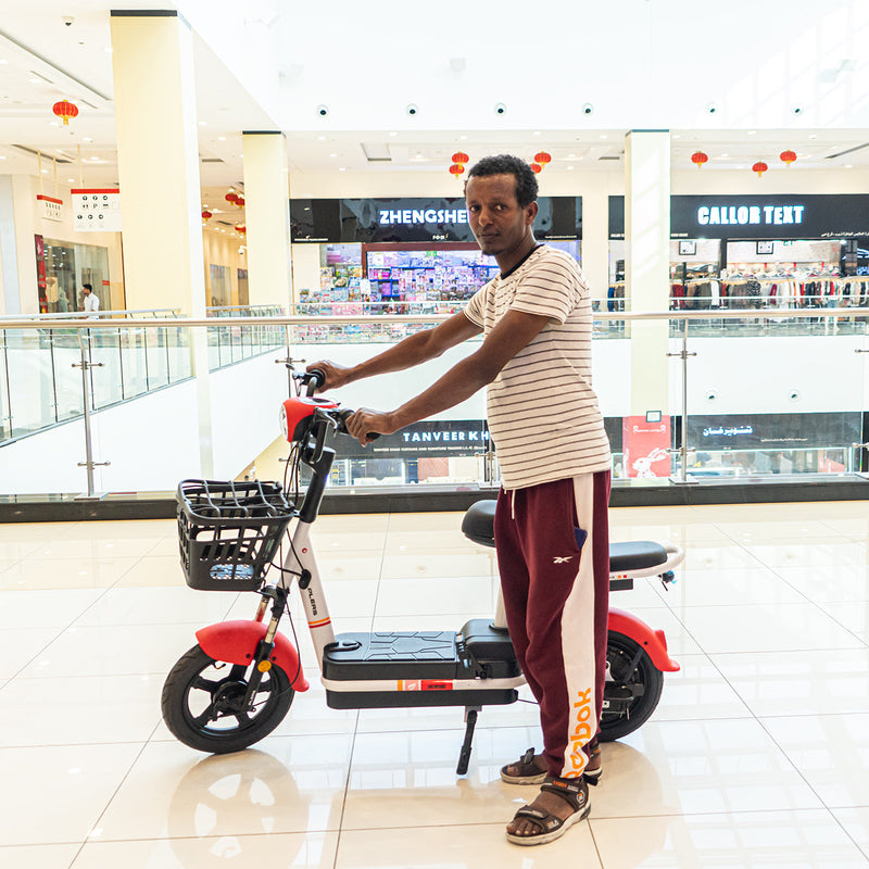CRONY NEW T6 Electric Scooter 350W Motor 48V/12AH Battery 25-30KM Range Dual Seater Drum Brakes Front/Rear Suspension Electric Motorcycle