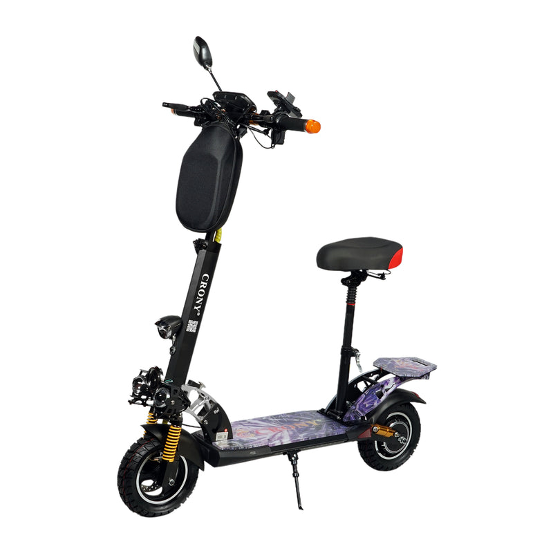 CRONY V10+ LED 1500W 10-inch Wide Tire High Configuration E-Scooter, High-Speed Electric Scooter for Outdoor Roads with Bluetooth Speaker.