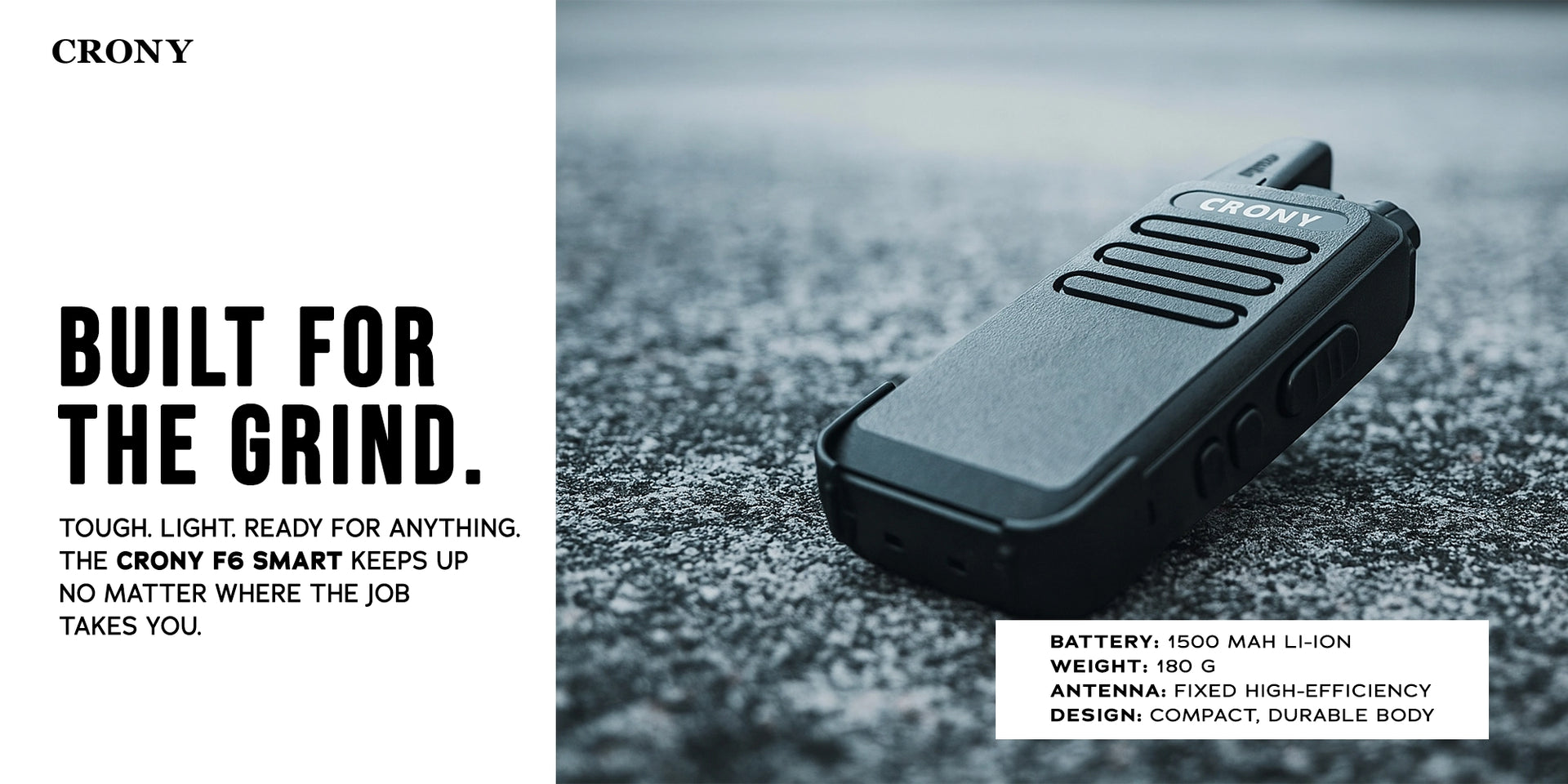 CRONY 5W F6smart walkie-talkie Walkie Talkie Professional FM Transceiver F6 1-3 KM - Hero Banner 2